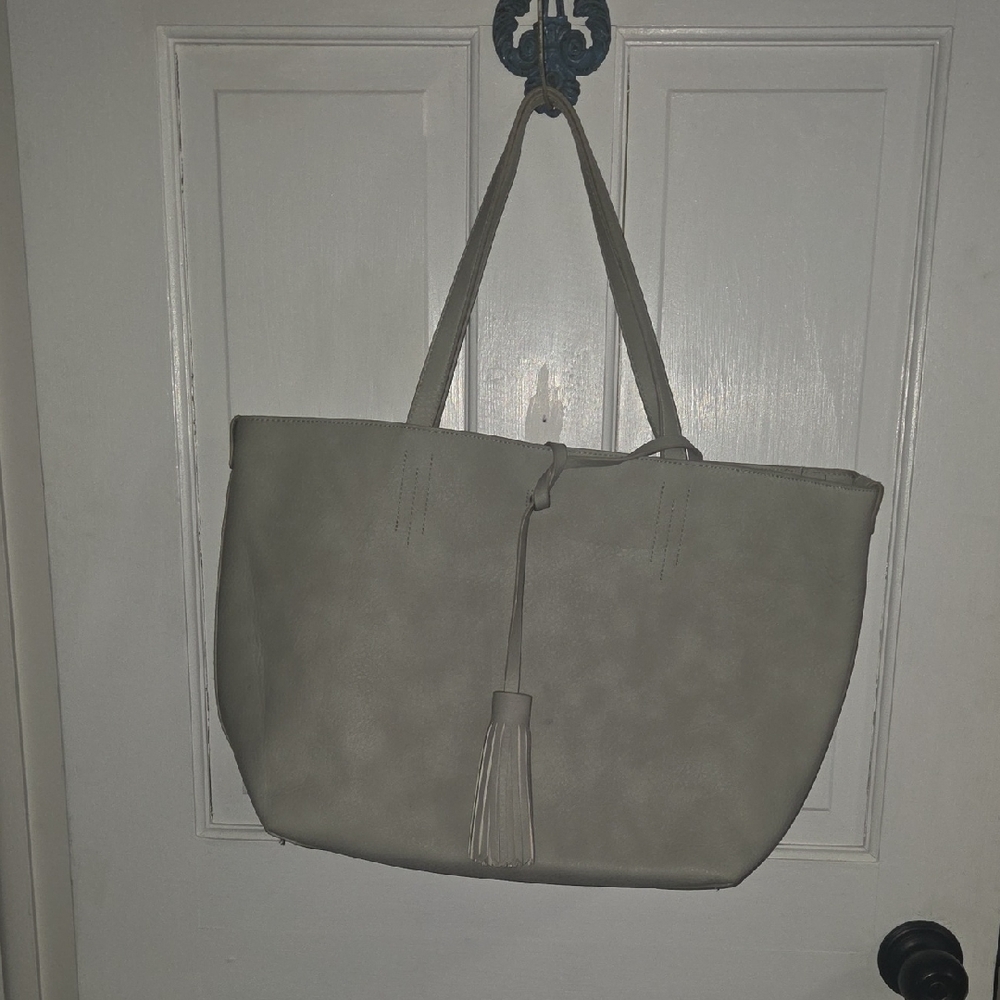 Merona Elegant Gray Tote Bag